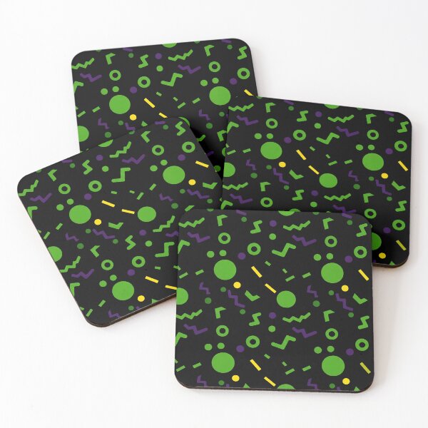 Item preview, Retro Neon Memphis Pattern – Black Background Geometric Vibes designed and sold by UniversalLines.