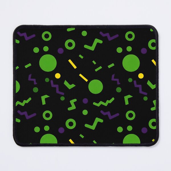 Item preview, Retro Neon Memphis Pattern – Black Background Geometric Vibes designed and sold by UniversalLines.