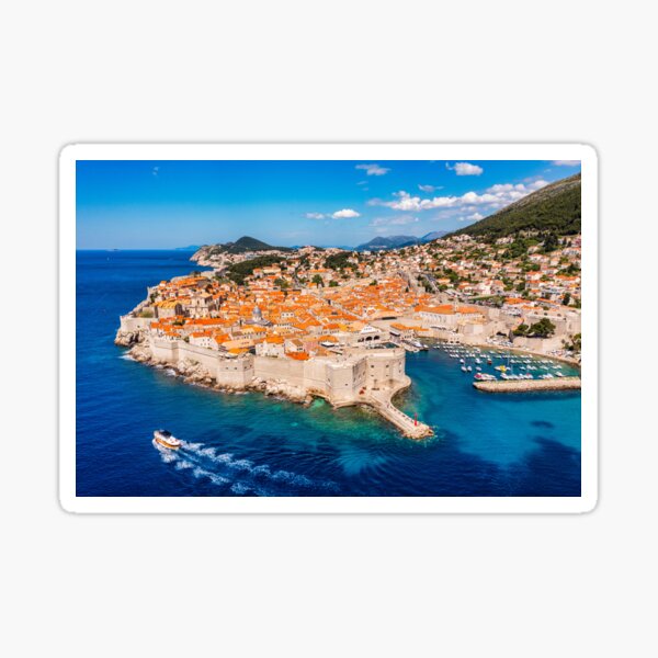 Item preview, Dubrovnik a city in southern Croatia fronting the Adriatic Sea, Europe. Old city center of famous town Dubrovnik, Croatia. Picturesque view on Dubrovnik old town (medieval Ragusa) and Dalmatian Coast. designed and sold by Framed Horizons.