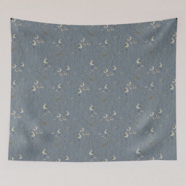 Item preview, Birds in the forest mid blue designed and sold by cezidesign.