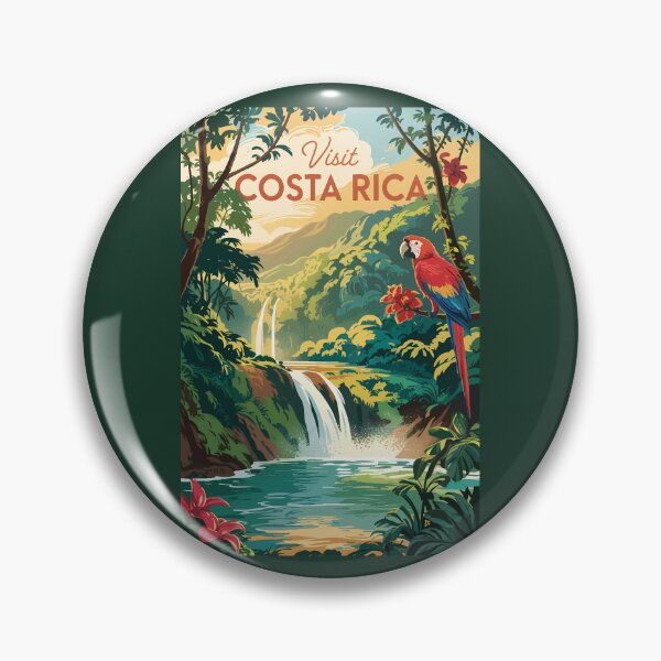 Item preview, Costa Rica Parrot Illustration Travel Art Vintage designed and sold by KrisSidDesigns.