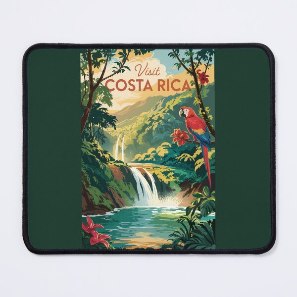 Item preview, Costa Rica Parrot Illustration Travel Art Vintage designed and sold by KrisSidDesigns.