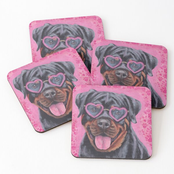Item preview, Rottweiler with Heart Sunglasses designed and sold by MidnightsMojo.