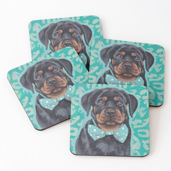 Item preview, Turquoise Rottweiler Leopard Print designed and sold by MidnightsMojo.