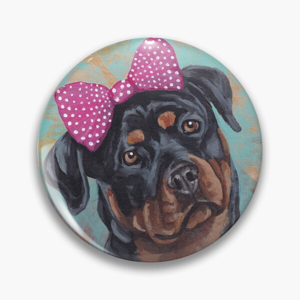 Item preview, Rottweiler Pink Polka Dot Bow designed and sold by MidnightsMojo.