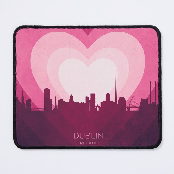 Item preview, Dublin Ireland Skyline Hearts Pink designed and sold by ArtPrints.
