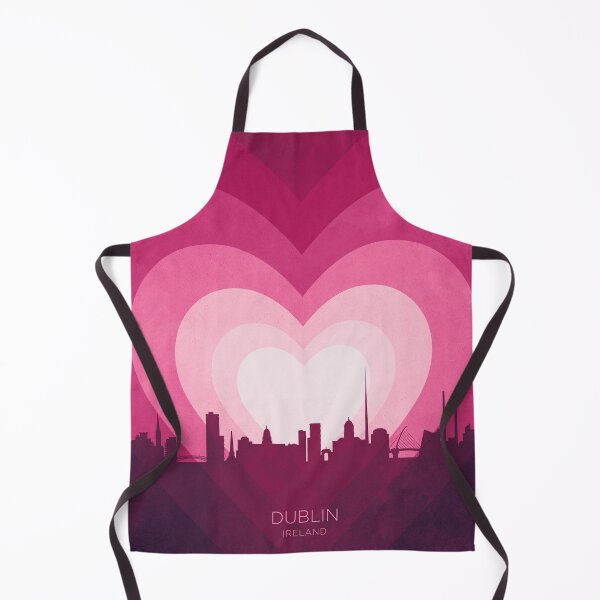 Item preview, Dublin Ireland Skyline Hearts Pink designed and sold by ArtPrints.