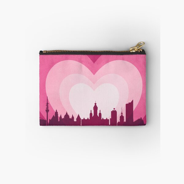 Item preview, Leipzig Germany Skyline Hearts Pink designed and sold by ArtPrints.