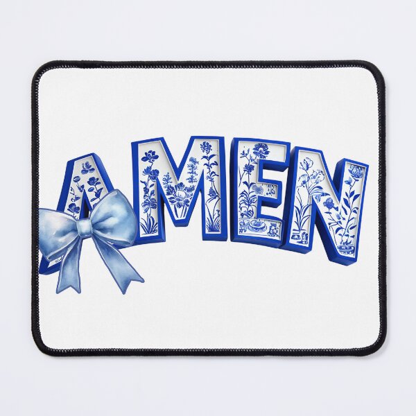 Item preview, Amen Chinoiserie Bow - Prayer Warrior , Faith Hoodie, Christian Tee, Toile T-Shirt, Coquette Sweatshirt, Sunday outfit, Spring Trend designed and sold by Ceevie Design.