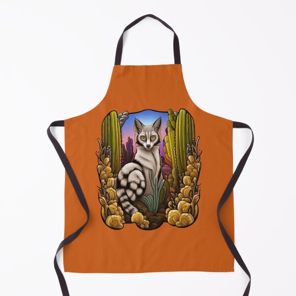 Item preview, Arizona Ring Tailed Cat Surrounded By Cacti Cartoon Tattoo designed and sold by taiche.