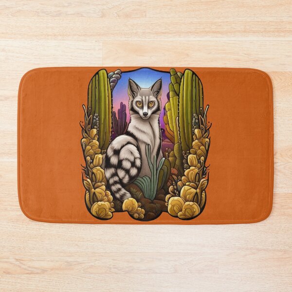 Item preview, Arizona Ring Tailed Cat Surrounded By Cacti Cartoon Tattoo designed and sold by taiche.