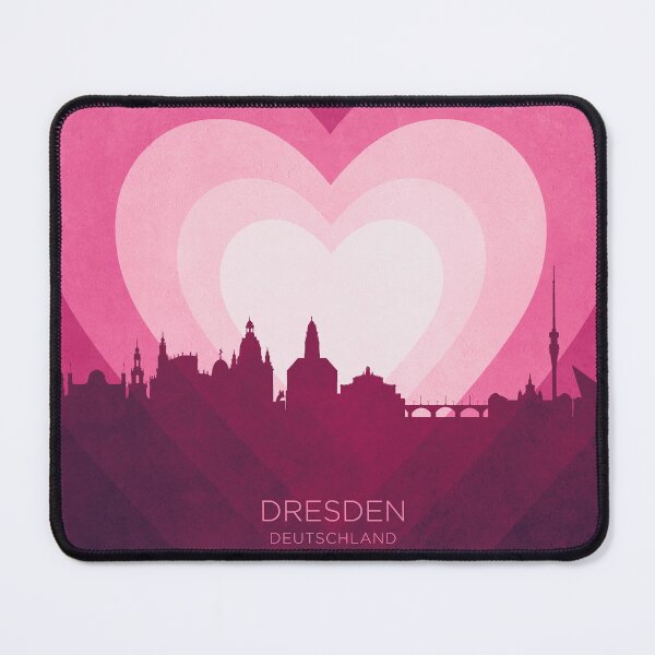 Item preview, Dresden Germany Skyline Hearts Pink designed and sold by ArtPrints.