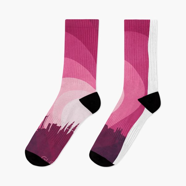 Item preview, Glasgow Scotland Skyline Hearts Pink designed and sold by ArtPrints.