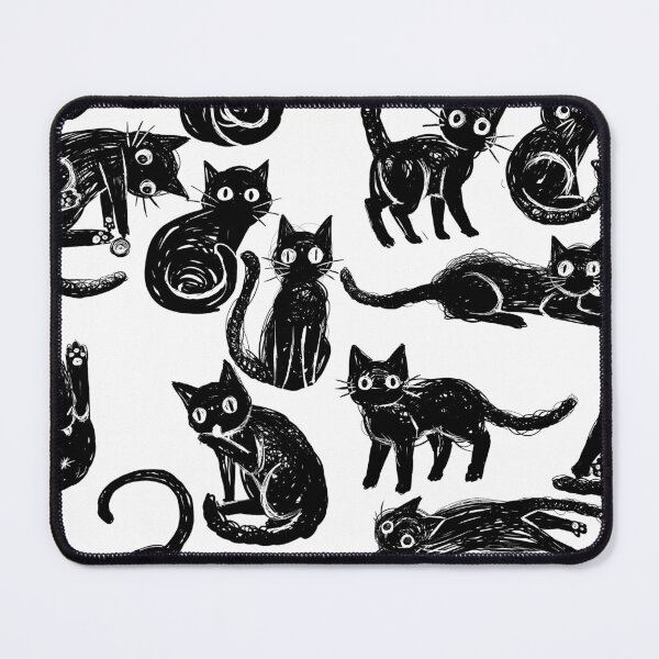Item preview, Black Cat Pattern White designed and sold by JurassicParkans.