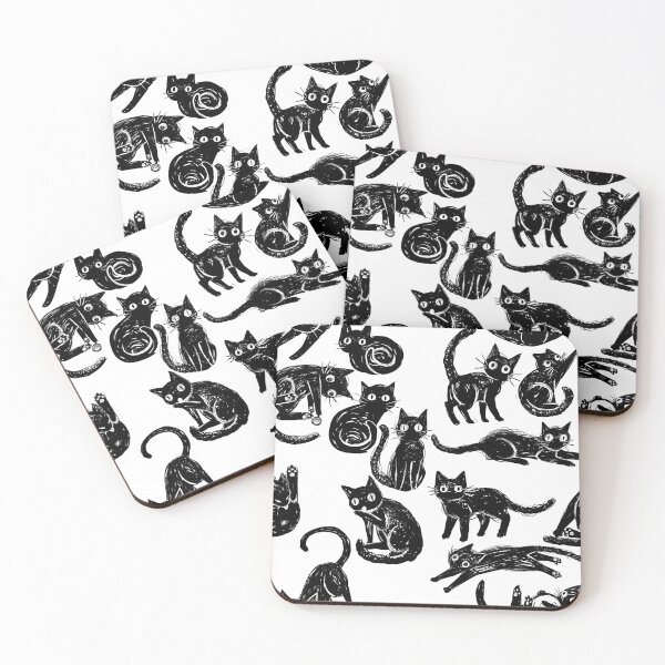 Item preview, Black Cat Pattern White designed and sold by JurassicParkans.