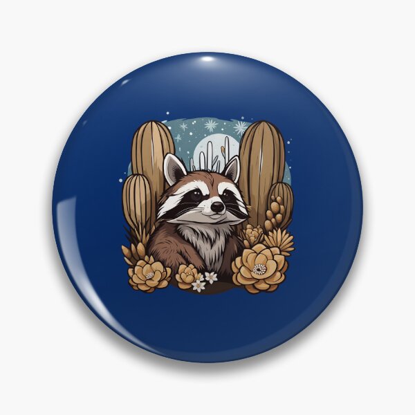 Item preview, Cute Arizona Ring-tailed Cat Surrounded by White Cacti Blossom designed and sold by taiche.