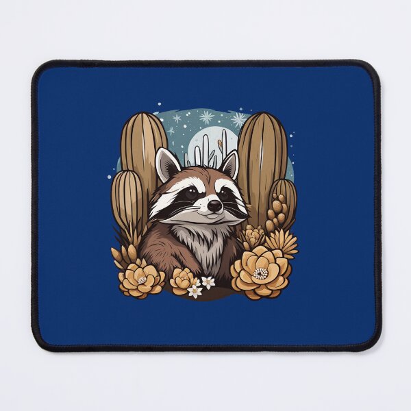 Item preview, Cute Arizona Ring-tailed Cat Surrounded by White Cacti Blossom designed and sold by taiche.
