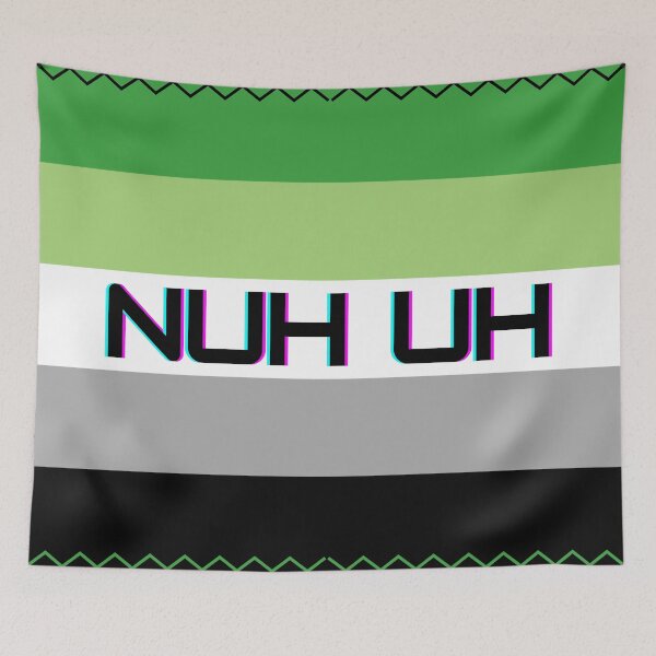 Item preview, Aromantic flag "nuh uh" designed and sold by spaghettihoops7.