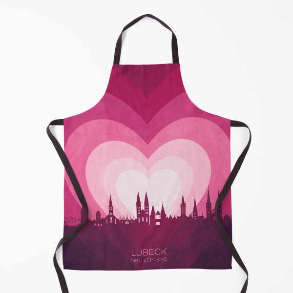 Item preview, Lubeck Germany Skyline Hearts Pink designed and sold by ArtPrints.