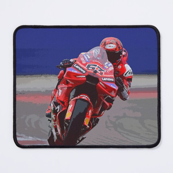 Item preview, Francesco Bagnaia drifting his 2025 MotoGP Motorcycle on the Circuit of the Americas watercolor designed and sold by Rodissimus1984.