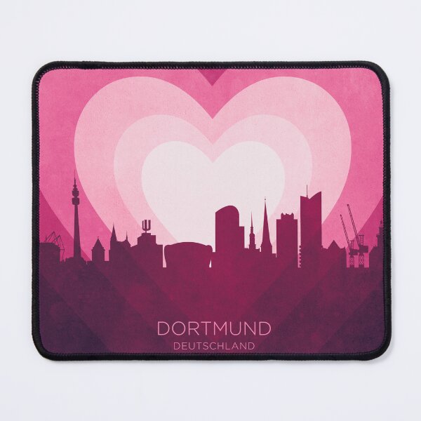 Item preview, Dortmund Germany Skyline Hearts Pink designed and sold by ArtPrints.