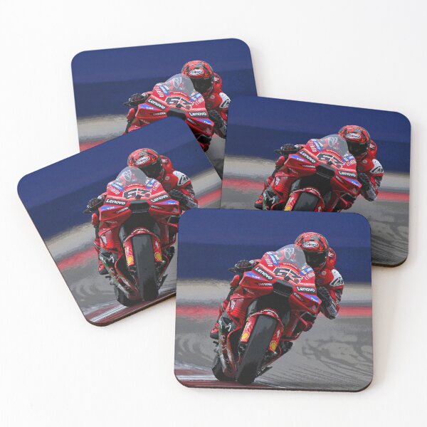 Item preview, Pecco drifting his 2025 MotoGP Motorcycle on the Circuit of the Americas abstract designed and sold by Rodissimus1984.