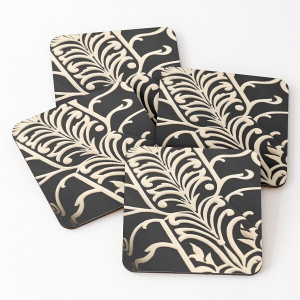 Item preview, Deco Flourish in Beige and Black Botanical Scrolls designed and sold by Harmonic_Layers.