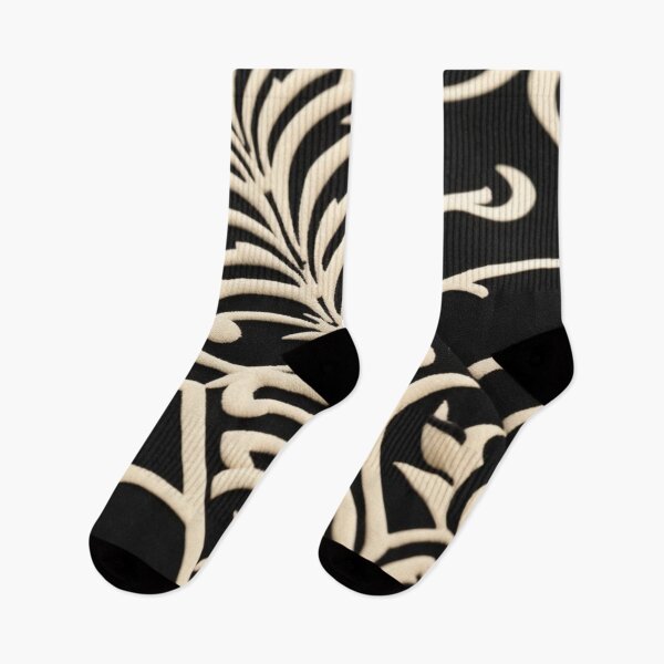 Item preview, Deco Flourish in Beige and Black Botanical Scrolls designed and sold by Harmonic_Layers.