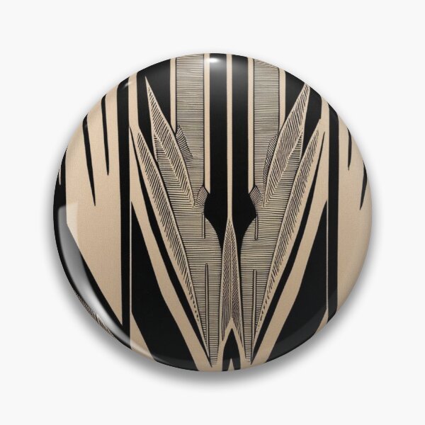 Item preview, Beige Blade Symmetry – Bold Art Deco Feather Geometry designed and sold by Harmonic_Layers.