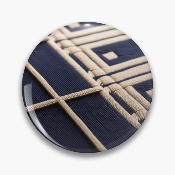 Item preview, Navy Deco Grid – Geometric Maze in Beige and Midnight Blue designed and sold by Harmonic_Layers.