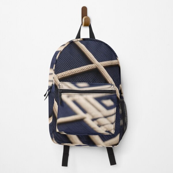 Item preview, Navy Deco Grid – Geometric Maze in Beige and Midnight Blue designed and sold by Harmonic_Layers.