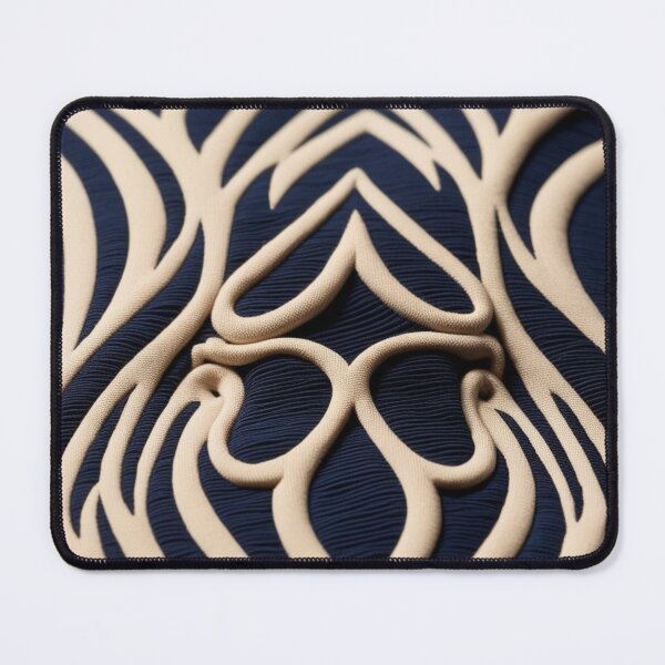 Artikelvorschau, Velvet Flame Deco – Fließende Marineblau- und Beige-Jugendstil-Fusion entworfen und verkauft von Harmonic_Layers.