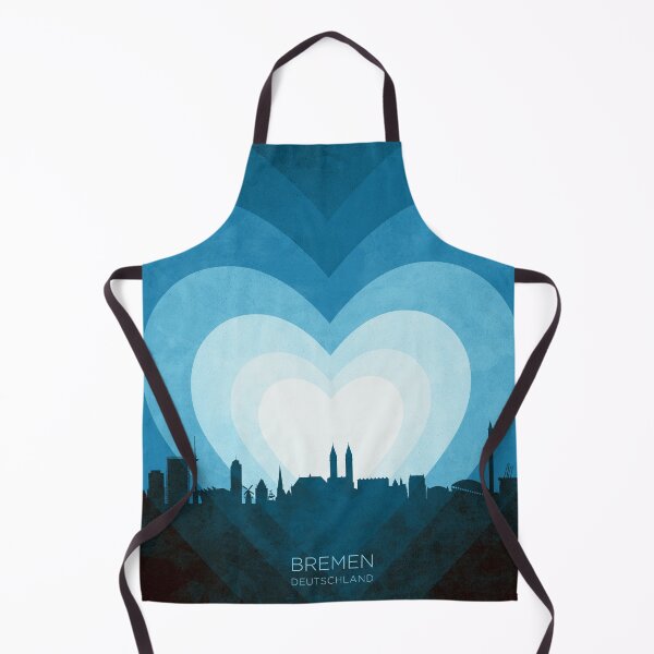 Item preview, Bremen Germany Skyline Hearts Blue designed and sold by ArtPrints.