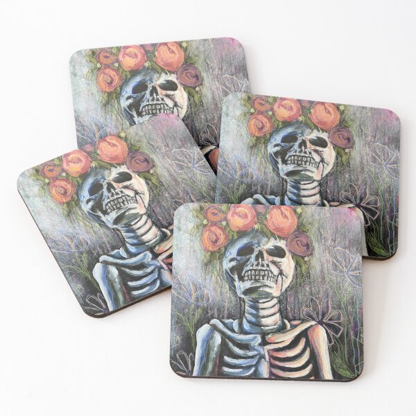 Item preview, Boho Skeleton Mixed Media Painting  designed and sold by MidnightsMojo.
