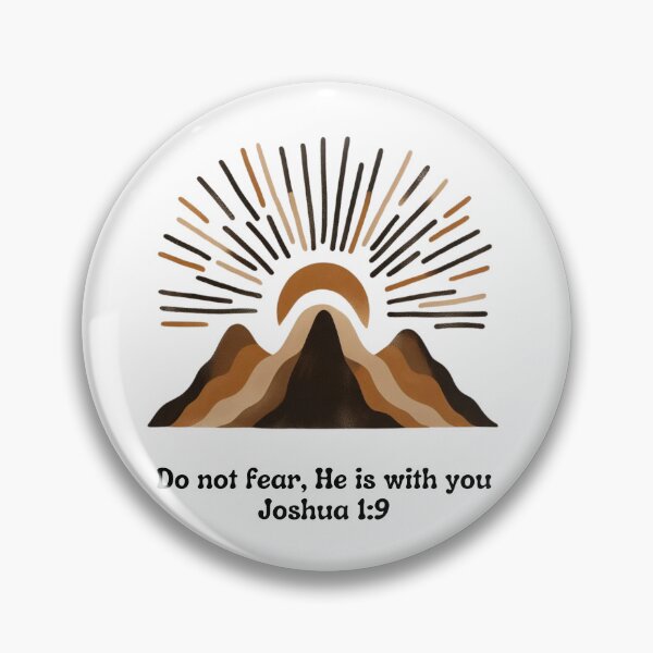 Item preview, God is with you – Joshua 1:9 | Boho mountains, minimalist spiritual quote designed and sold by JenniferCreaArte .