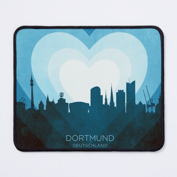 Item preview, Dortmund Germany Skyline Hearts Blue designed and sold by ArtPrints.