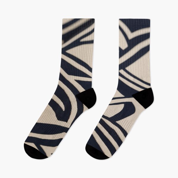 Item preview, Structured Echo – Bold Art Deco Lines in Navy & Beige designed and sold by Harmonic_Layers.