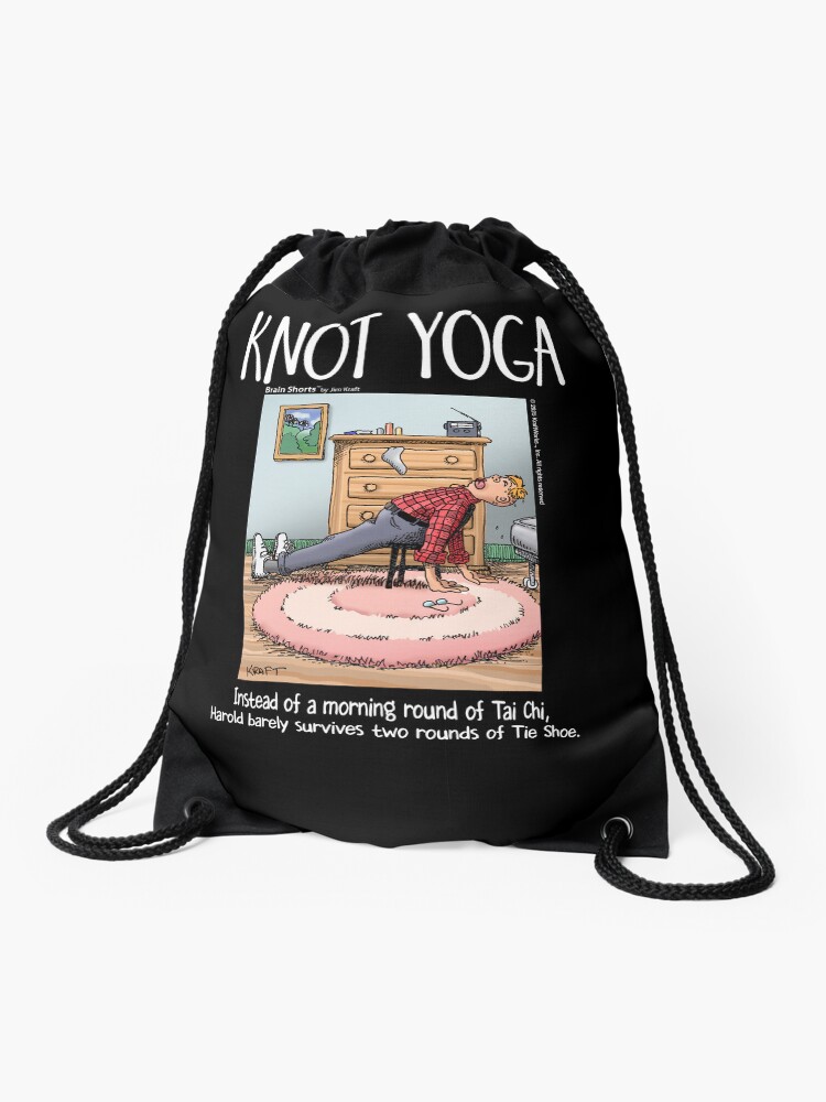 Thumbnail 1 of 3, Drawstring Bag, Knot Yoga, for those who hate exercise designed and sold by jimkraft777.