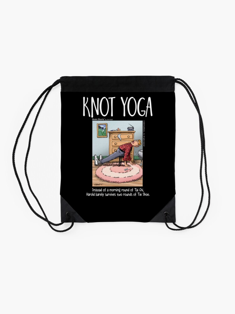 Thumbnail 2 of 3, Drawstring Bag, Knot Yoga, for those who hate exercise designed and sold by jimkraft777.