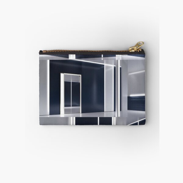 Item preview, Luminous Divide – Minimalist Architecture in Navy, White & Silver designed and sold by Harmonic_Layers.