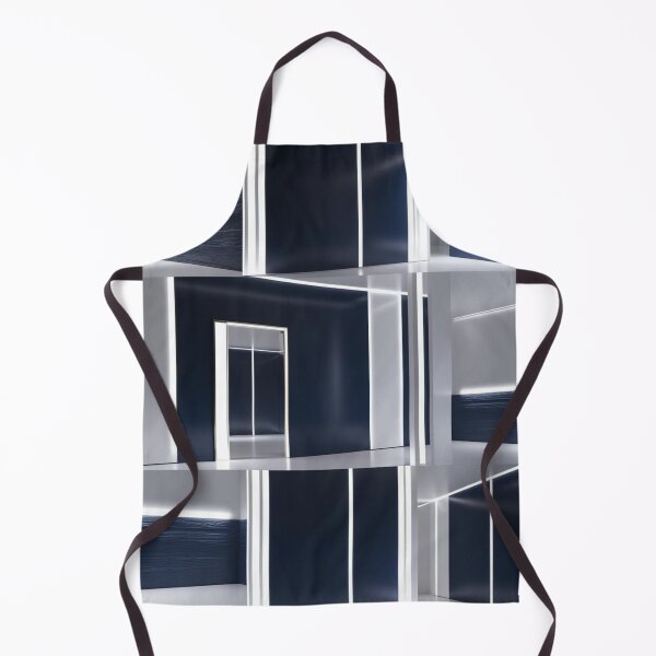 Item preview, Luminous Divide – Minimalist Architecture in Navy, White & Silver designed and sold by Harmonic_Layers.