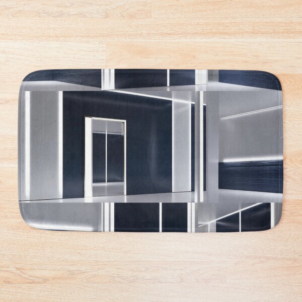 Item preview, Luminous Divide – Minimalist Architecture in Navy, White & Silver designed and sold by Harmonic_Layers.