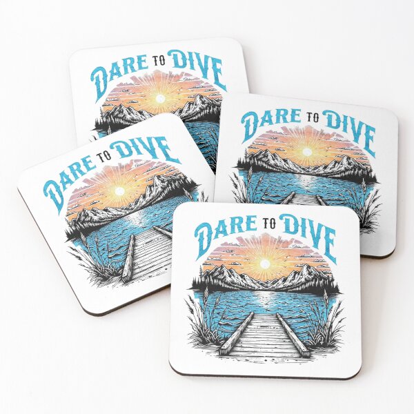 Item preview, Dare to Dive – Adventure Lake and Mountain Sunset Design designed and sold by NRcollections24.