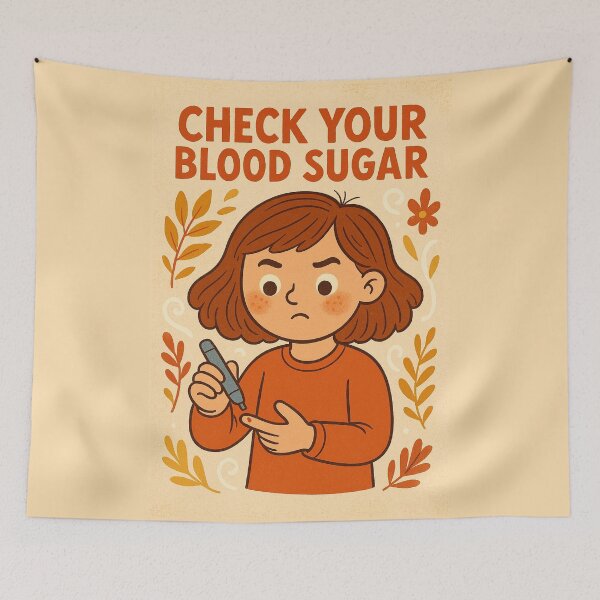 Item preview, Check Your Blood Sugar – Cute Diabetes Awareness Art for Kids designed and sold by Lacritsa .