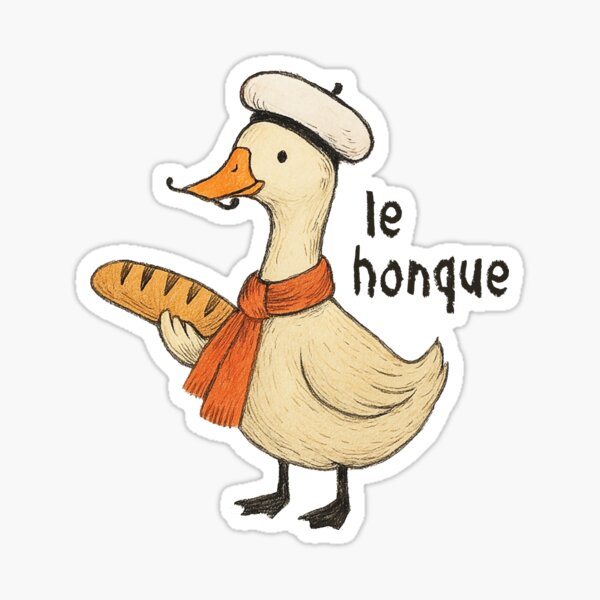 Artikel-Vorschau von Le Honque – Französisches Enten-Meme mit Baguette, designt und verkauft von Aredbox.