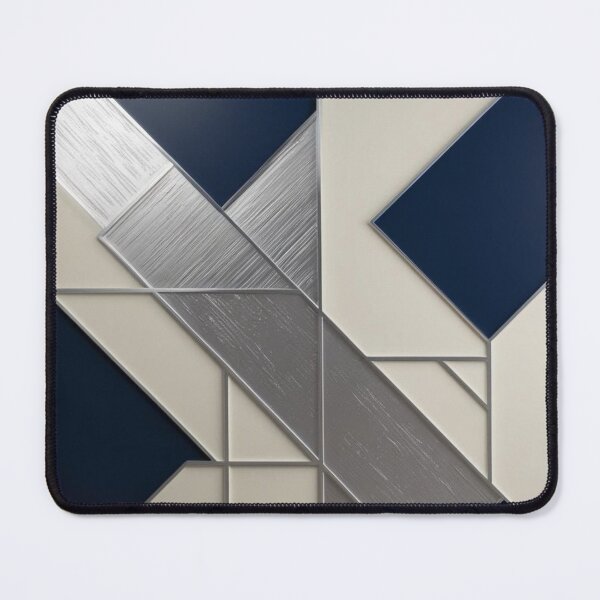 Item preview, Intersecting Angles – Modern Grid Geometry in Navy, White & Silver designed and sold by Harmonic_Layers.