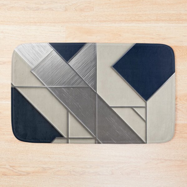 Item preview, Intersecting Angles – Modern Grid Geometry in Navy, White & Silver designed and sold by Harmonic_Layers.