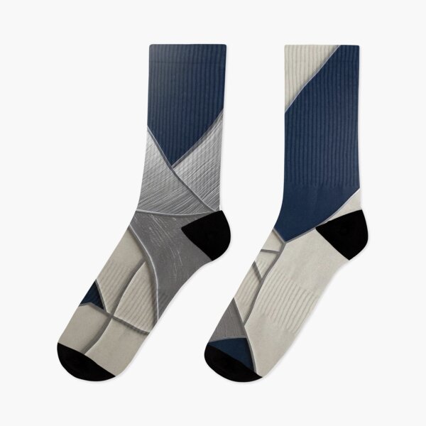 Item preview, Intersecting Angles – Modern Grid Geometry in Navy, White & Silver designed and sold by Harmonic_Layers.
