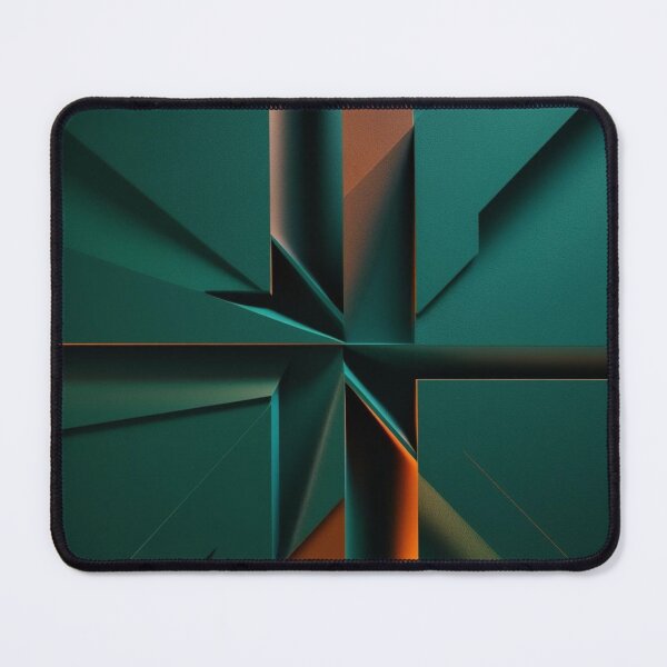 Item preview, Verdant Shards – Minimalist Forest Geometry with Ember Accents designed and sold by Harmonic_Layers.