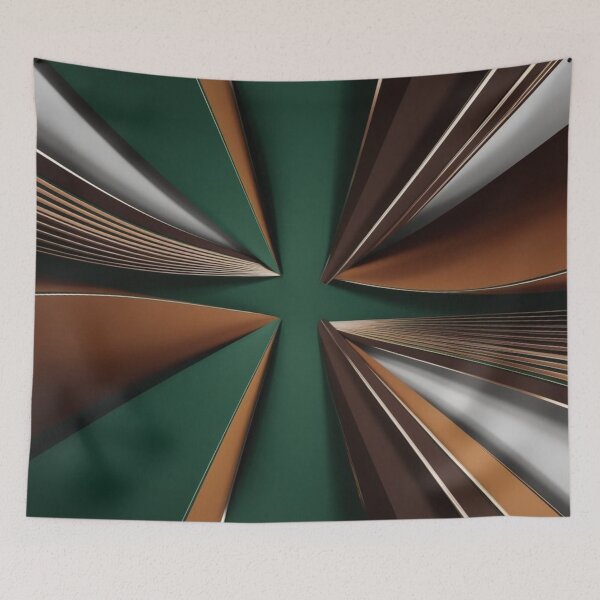 Item preview, Echo Lines – Deep Forest Perspective with Bronze Accents designed and sold by Harmonic_Layers.